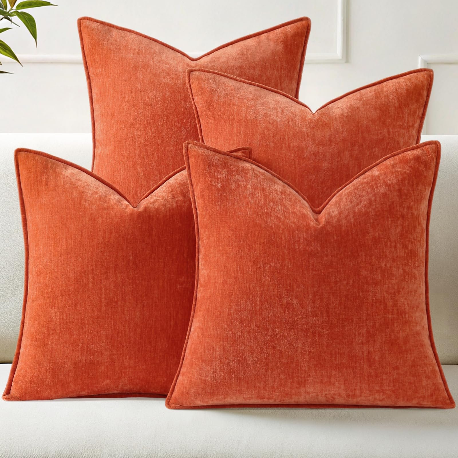 Eclipse Innovation Spring Set of 4 Beige Couch Throw Pillow Covers 18x18 - Image 5